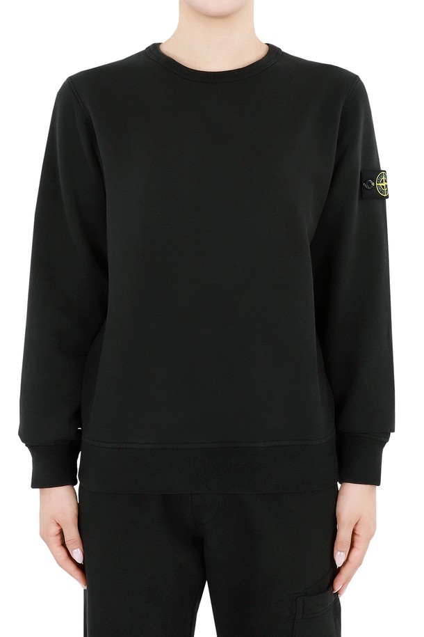 STONE ISLAND - 긴팔티셔츠 - 스톤 와펜 패치 라운드넥 맨투맨(블랙) 811661320 V0029 14A (성인착용가능)