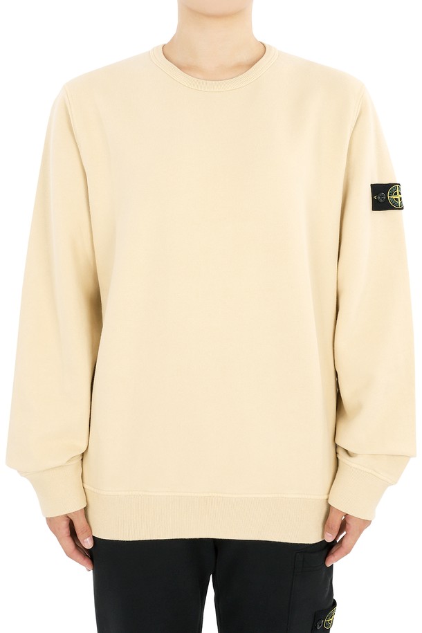 STONE ISLAND - 긴팔티셔츠 - 스톤 와펜 패치 라운드넥 맨투맨(베이지) 811661320 V0091 14A (성인착용가능)