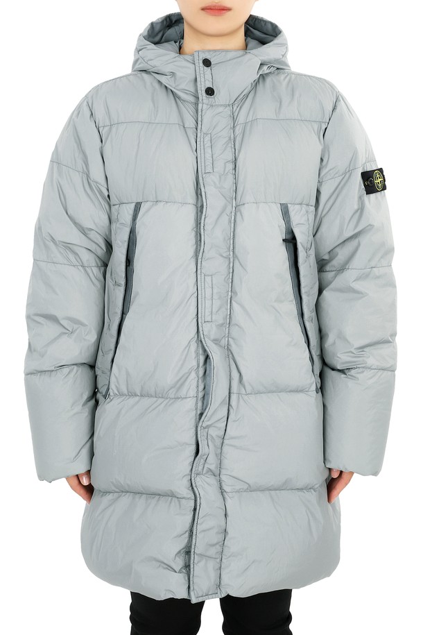 STONE ISLAND - 패딩 - 스톤 와펜 패치 다운 롱 패딩(그레이) 811640123 V0064 14A (성인착용가능)