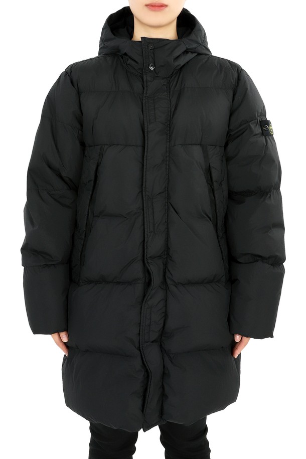 STONE ISLAND - 패딩 - 스톤 와펜 패치 다운 롱 패딩(블랙) 811640123 V0029 14A (성인착용가능)