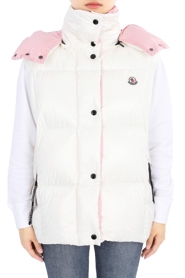 MONCLER - 베스트 - 몽클레어 여성 LUZULE 다운 패딩 조끼(아이보리/핑크) 1A00139 68950 034