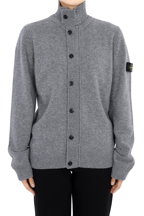 STONE ISLAND - 가디건 - 스톤 와펜 패치 풀집업 니트 가디건(다크그레이) 8116503Z1 V0M67 14A (성인착용가능)