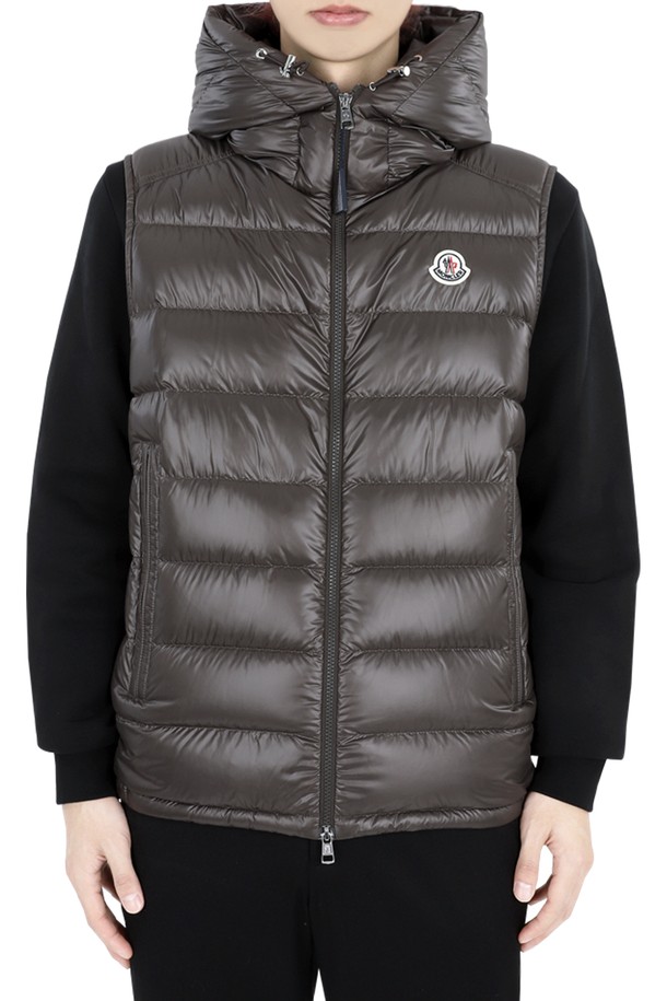 MONCLER - 베스트 - 몽클레어 남성 BARANT 다운 후드 패딩 조끼(브라운) 1A00062 597EX 243