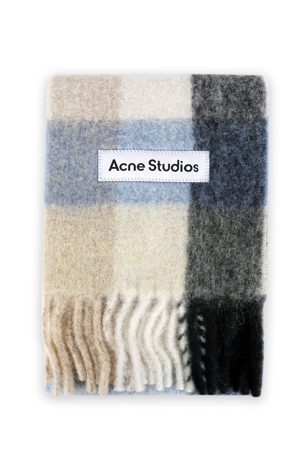 Acne Studios - 스카프/머플러 - 아크네 스튜디오 공용 모헤어 체크 머플러(블루베이지) CA0084 DIB