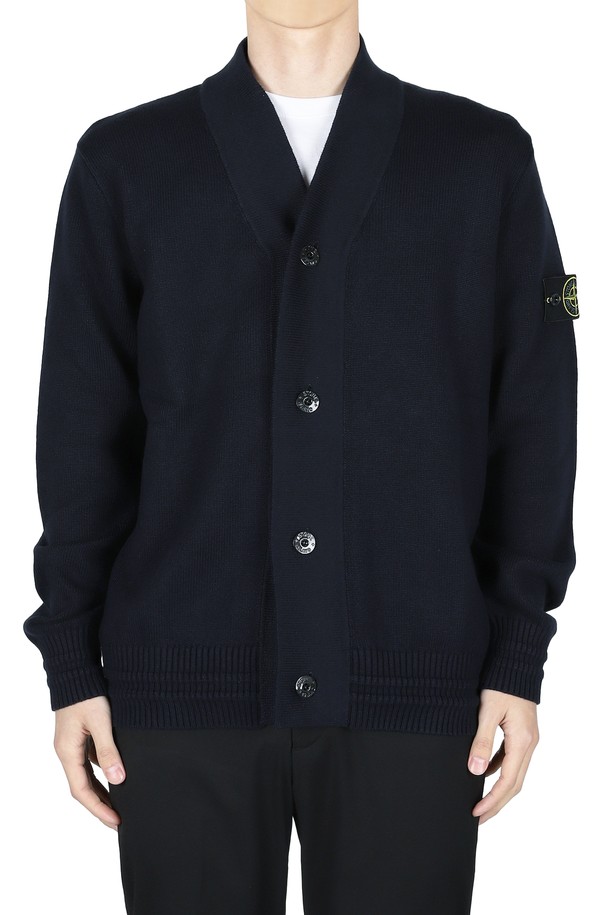 STONE ISLAND - 가디건 - 디몬트 스톤 남성 와펜 패치 코튼 가디건(네이비) 8115556A2 V0020