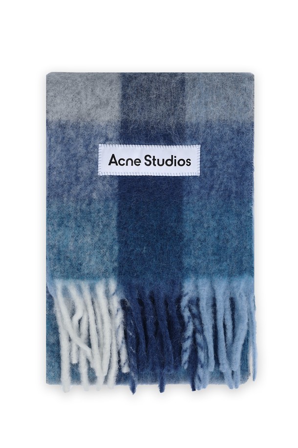 Acne Studios - 스카프/머플러 - 아크네스튜디오 공용 모헤어 체크 머플러(블루그레이) CA0084 DQF