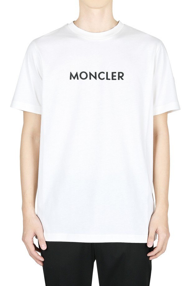 MONCLER - 반팔티셔츠 - 몽클레어 남성 로고 패치 코튼 반팔(화이트) 8C00034 89AJS 032