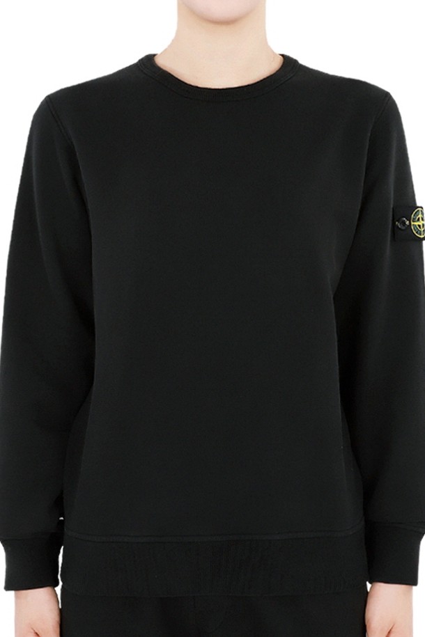 STONE ISLAND - 긴팔티셔츠 - 스톤 와펜 패치 라운드넥 맨투맨(블랙) 811661320 V0029 14A (성인착용가능)