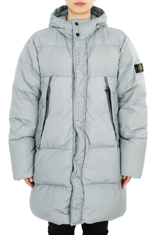 STONE ISLAND - 패딩 - 스톤 와펜 패치 다운 롱 패딩(그레이) 811640123 V0064 14A (성인착용가능)