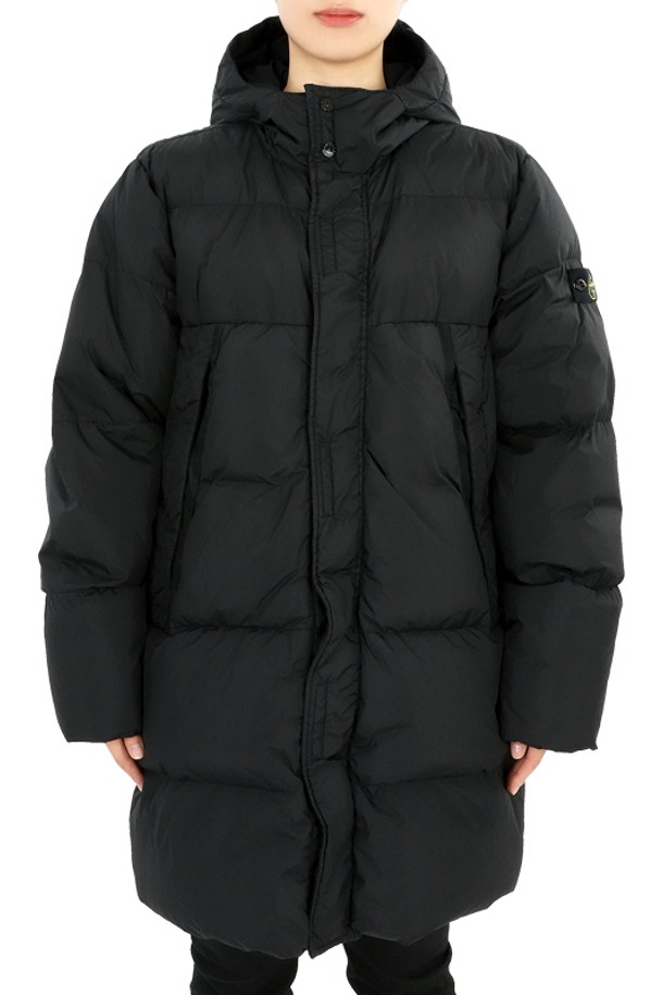 STONE ISLAND - 패딩 - 스톤 와펜 패치 다운 롱 패딩(블랙) 811640123 V0029 14A (성인착용가능)