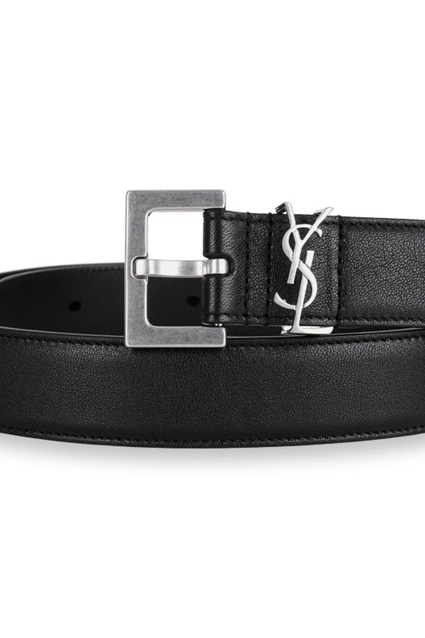 SAINT LAURENT - 벨트 - 생로랑 남성 모노그램 로고 벨트(블랙) 634440 BRM0E 1000