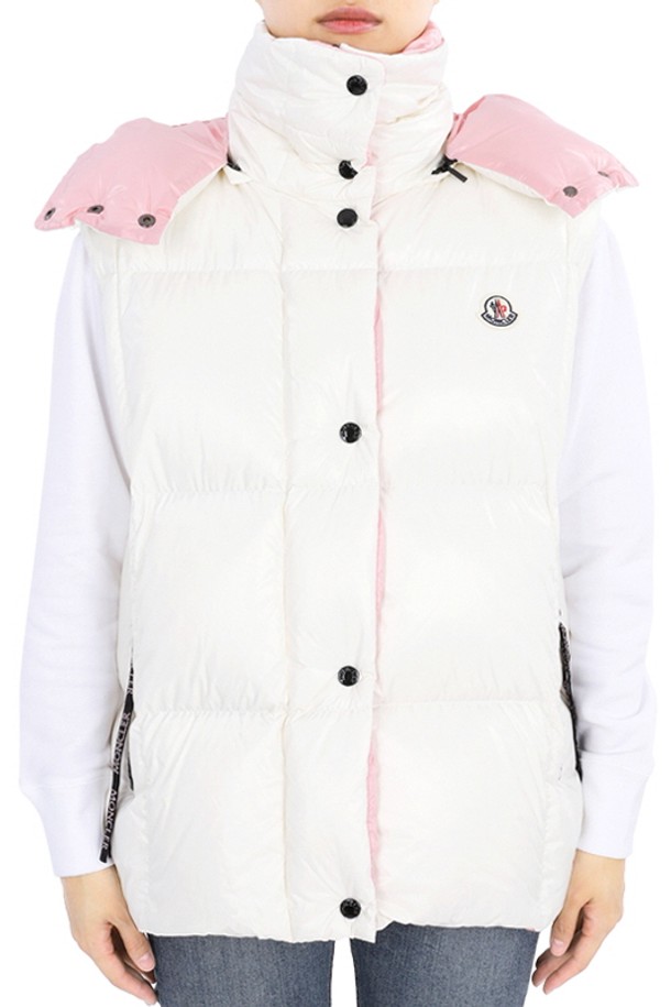 MONCLER - 베스트 - 몽클레어 여성 LUZULE 다운 패딩 조끼(아이보리/핑크) 1A00139 68950 034