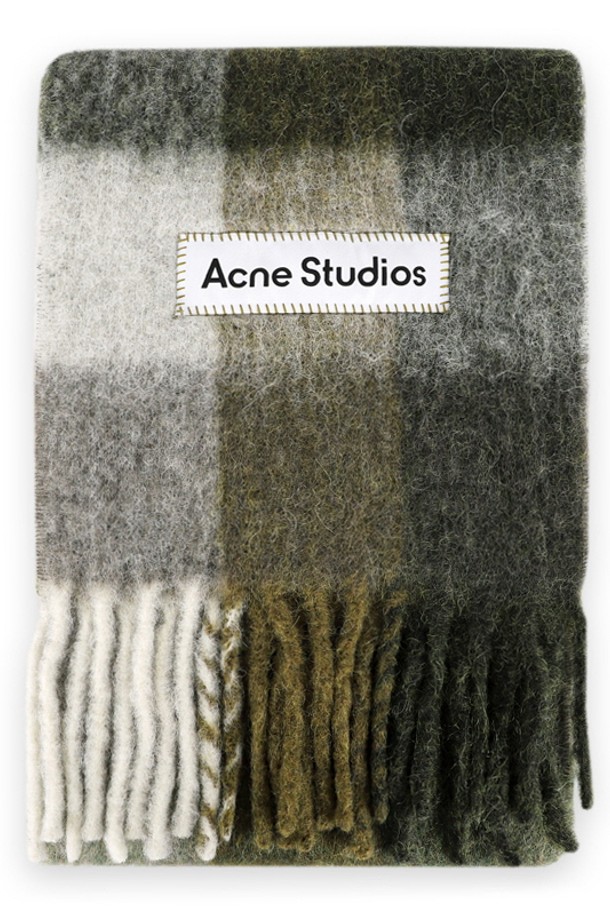 Acne Studios - 스카프/머플러 - 아크네 스튜디오 공용 모헤어 체크 머플러(토프그린) CA0084 DID