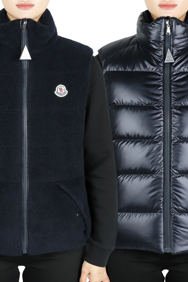 MONCLER - 베스트 - 몽클레어 COLBRICON 리버시블 테디 패딩 조끼(네이비) 1A00113 809BY 742 12,14A (성인착용가능)