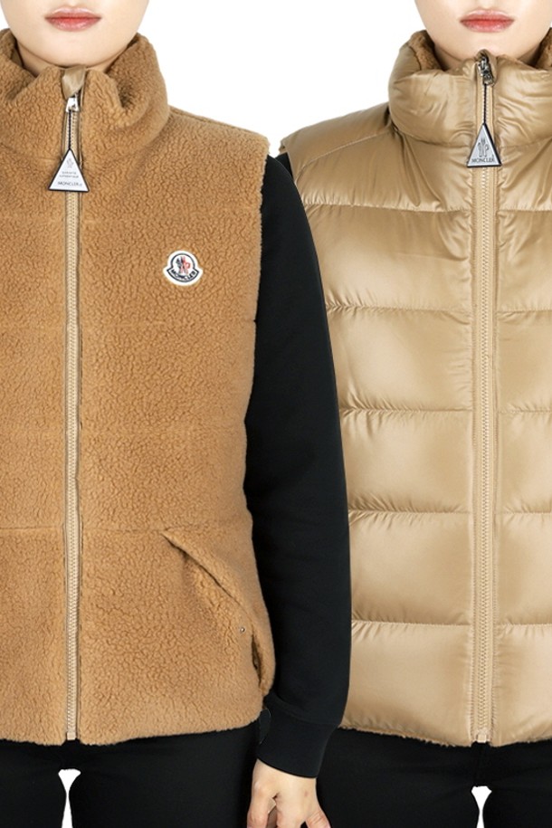 MONCLER - 베스트 - 몽클레어 COLBRICON 리버시블 테디 패딩 조끼(베이지) 1A00113 809BY 249 12,14A (성인착용가능)