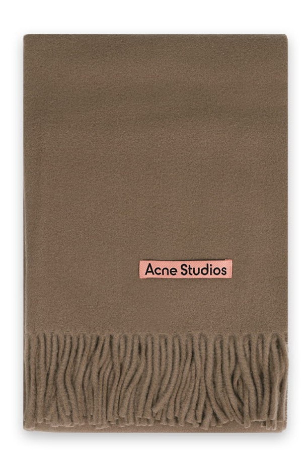 Acne Studios - 스카프/머플러 - 아크네스튜디오 로고 패치 울 프린지 머플러(카라멜) CA0210 59C