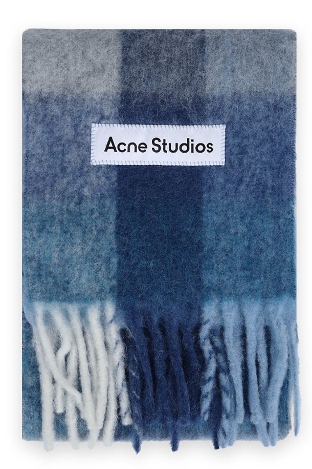 Acne Studios - 스카프/머플러 - 아크네스튜디오 공용 모헤어 체크 머플러(블루그레이) CA0084 DQF