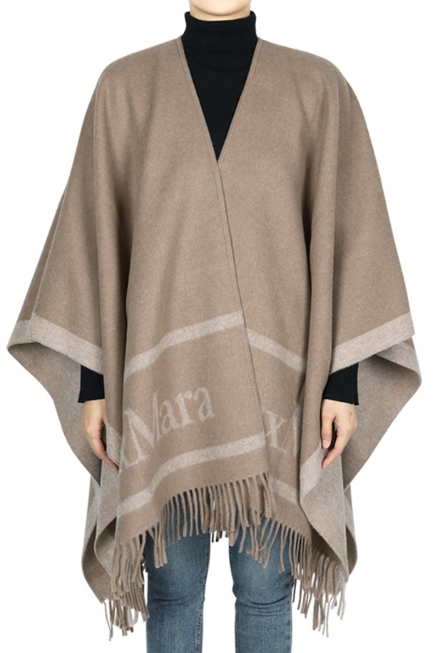 MAX MARA - 스카프/머플러 - 막스마라 여성 HILDE 울 케이프(브라운) 2424736051600 002