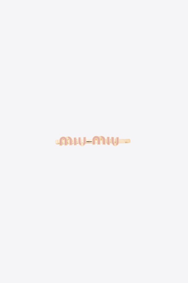 MIU MIU - 헤어 ACC - 미우미우 에나멜 메탈 헤어 클립 (오키드핑크) 5IF146 2F6T F0615