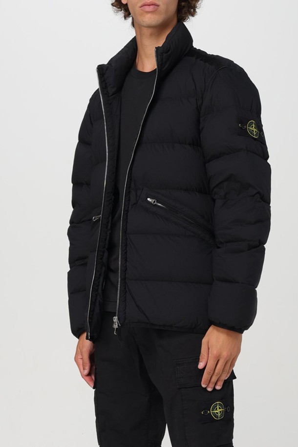 STONE ISLAND - 다운/패딩 - 스톤아일랜드 남성 와펜 패치 심리스 터널 나일론 패딩 (네이비) 811543028 V0020