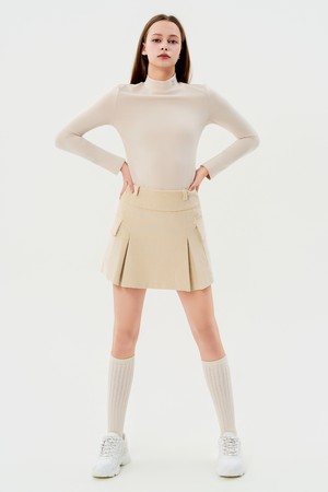 레거시 로고 웜 베이스레이어 티셔츠(기모)_BEIGE-a