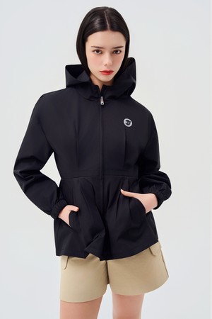 솔리드 플리츠 레인 자켓(방수)_BLACK-a