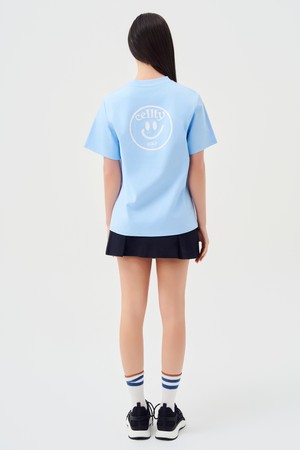 스마일 골프 로고 하프 슬리브(냉감)_BLUE-a