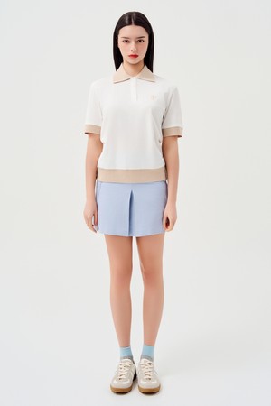 컴포터블 핏 피케이 하프 슬리브_IVORY-a