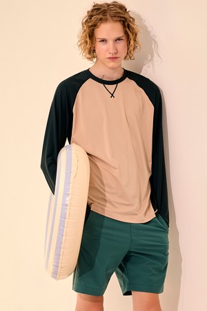 [SET] 크루넥 남성 릴렉스핏 래쉬가드+립스탑 매쉬 보드숏 4colors