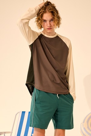 [SET] 크루넥 남성 릴렉스핏 래쉬가드+립스탑 매쉬 보드숏 4colors