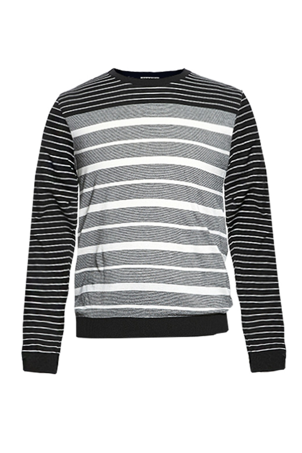 RENOMA HOMME - 스웨터 - 면레이온 스트라이프 니트 그레이 RJIMKT10A