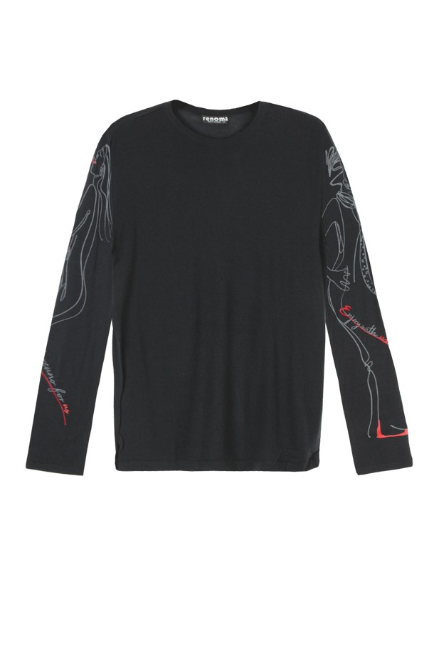 RENOMA HOMME - 스웨터 - 울혼방 소매 포인트 니트 RLAMKT20A
