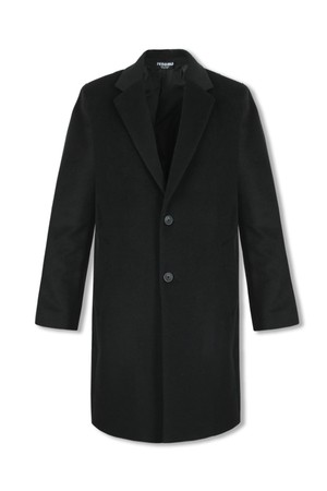 울혼방 스탠다드핏 싱글 투버튼 코트 블랙 RLDIBH92A