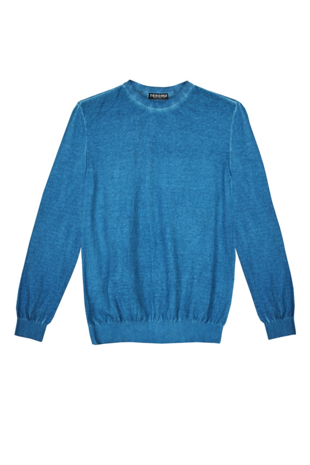 RENOMA HOMME - 스웨터 - 면 가먼트다잉 니트 블루 RMAMKT01A