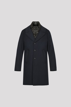 누빔안감 앞패널 탈부착 싱글 트렌치 코트 네이비 PMDBBT87A
