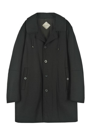 울혼방 후드 내장 패딩 점퍼 블랙 PMDBBH95A