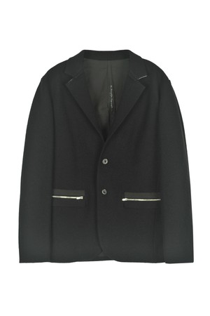 울 지퍼포켓 투버튼 자켓 네이비 FMLPBJ53A