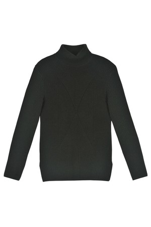 울혼방 골지 하프넥 니트 다크그레이 FMLPKT58A