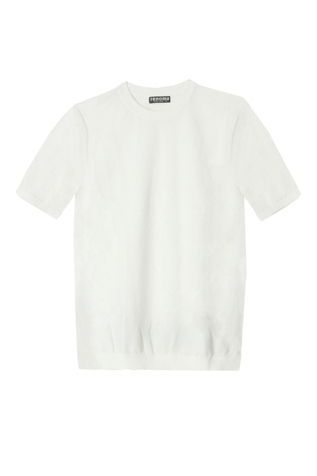 RENOMA HOMME - 스웨터 - 면혼방 라운드넥 베이직 반팔 니트 화이트 RNBMKT58A