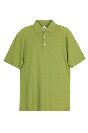 면 폴로넥 반팔 니트 라임그린 PNBBTT91A