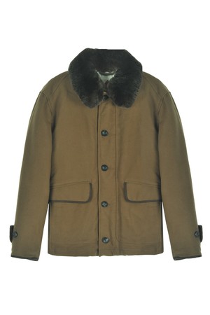 (ELIOS) 이태리 면 토끼털 배색 점퍼 브라운 RNCMBU01A