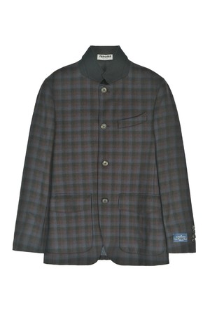 안젤리코 울 스탠드카라 자켓 네이비체크 RNKMBJ06A