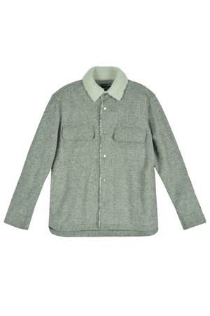 울혼방 아우터 체크 셔츠 베이지그레이 RNCMBC07A