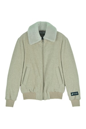 구스다운 양털배색 울혼방 점퍼 카멜베이지  RNDMBU51A