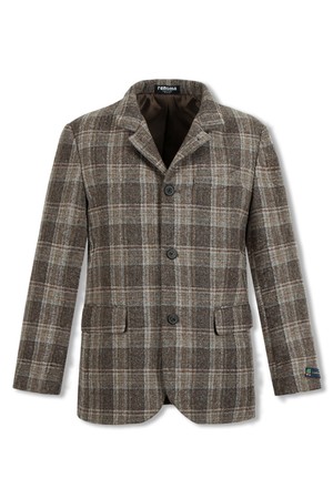 울실크 스탠다드핏 스탠드카라 자켓 브라운 RNDMBJ54A