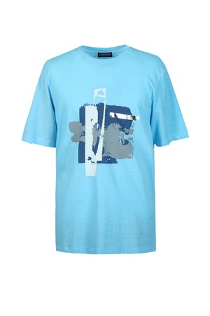 그림프린트 기본 반팔 티셔츠 라이트블루 RNBMTT61A