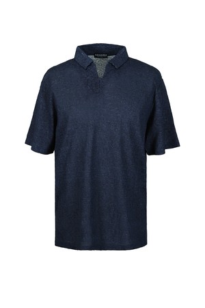 트임넥 카라 반팔 티셔츠 네이비 RNBMTT65A