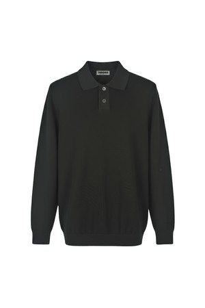 클래식 오픈칼라 니트 블랙 ROEMKT11A