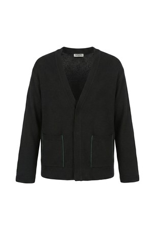 라인포켓 니트가디건 블랙 ROEMKT09A