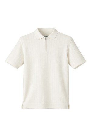 면혼방 골조직 반집업 니트 화이트 ROBMKT64A